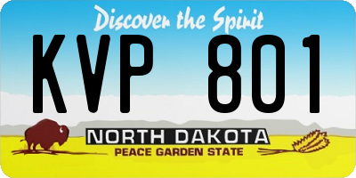 ND license plate KVP801