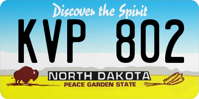 ND license plate KVP802