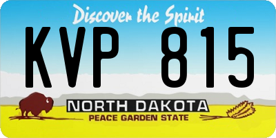 ND license plate KVP815