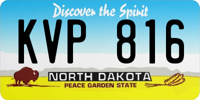 ND license plate KVP816