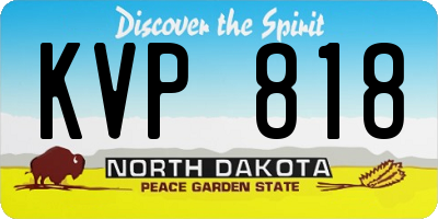 ND license plate KVP818