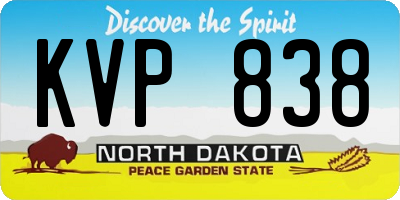 ND license plate KVP838
