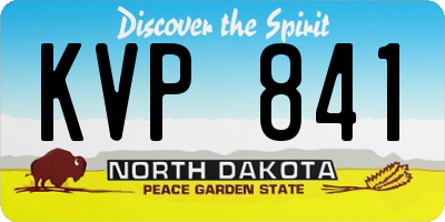 ND license plate KVP841
