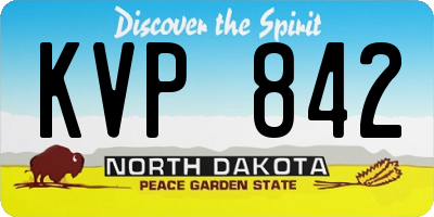 ND license plate KVP842