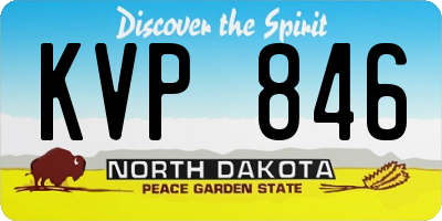 ND license plate KVP846