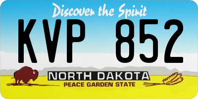 ND license plate KVP852