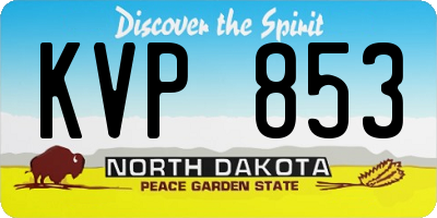 ND license plate KVP853