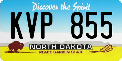 ND license plate KVP855