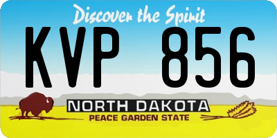 ND license plate KVP856