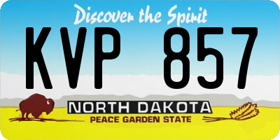 ND license plate KVP857