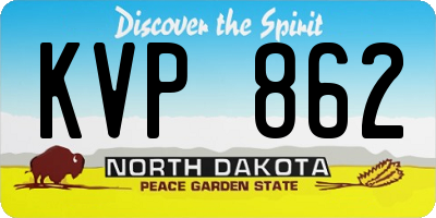 ND license plate KVP862