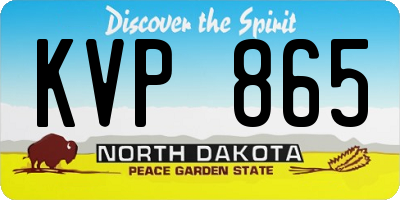 ND license plate KVP865