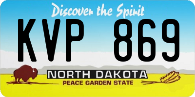 ND license plate KVP869
