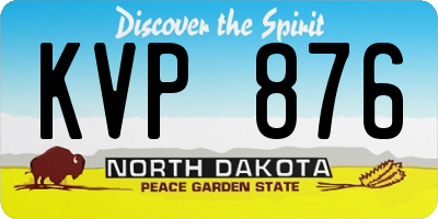 ND license plate KVP876