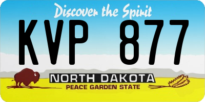 ND license plate KVP877