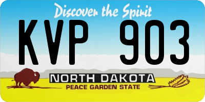 ND license plate KVP903