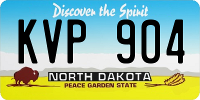 ND license plate KVP904