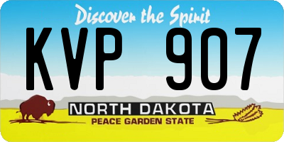 ND license plate KVP907