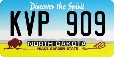 ND license plate KVP909
