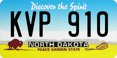 ND license plate KVP910
