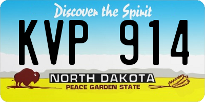 ND license plate KVP914