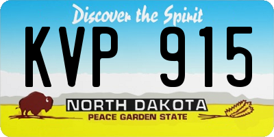 ND license plate KVP915