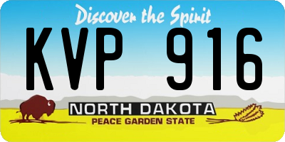 ND license plate KVP916