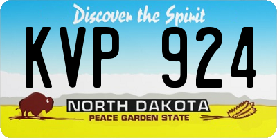 ND license plate KVP924