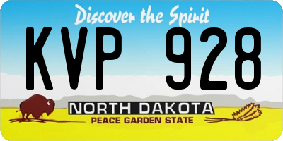 ND license plate KVP928
