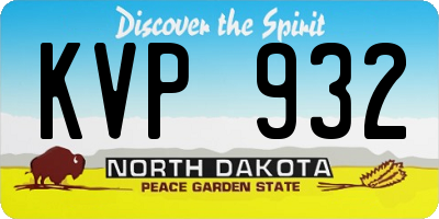 ND license plate KVP932