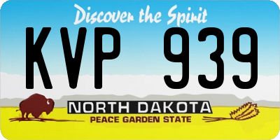 ND license plate KVP939