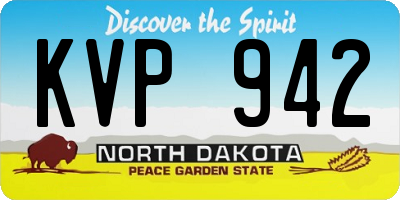 ND license plate KVP942
