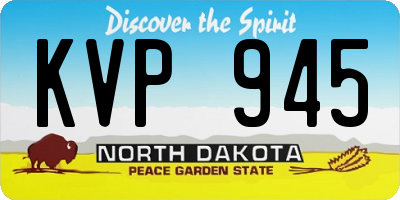 ND license plate KVP945