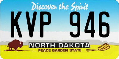 ND license plate KVP946