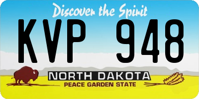 ND license plate KVP948