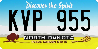 ND license plate KVP955