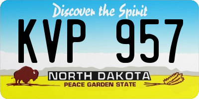 ND license plate KVP957