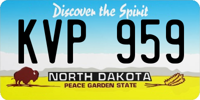ND license plate KVP959