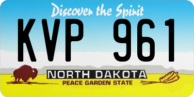 ND license plate KVP961