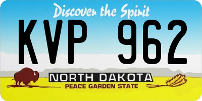 ND license plate KVP962