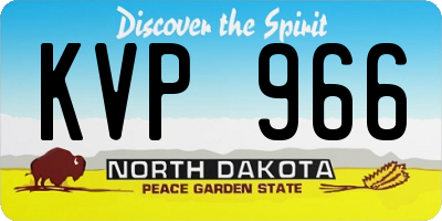 ND license plate KVP966