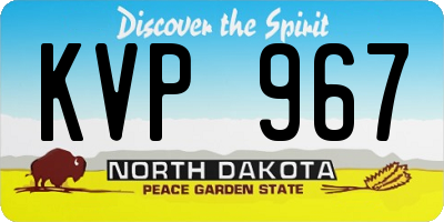 ND license plate KVP967