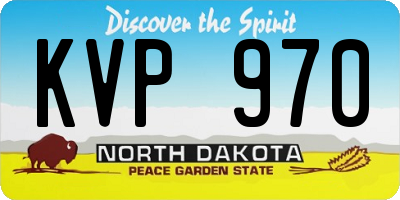 ND license plate KVP970
