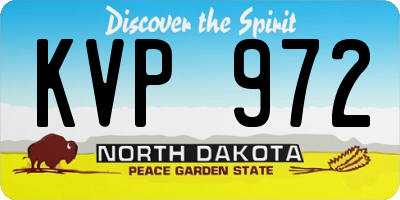 ND license plate KVP972