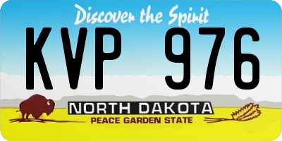 ND license plate KVP976