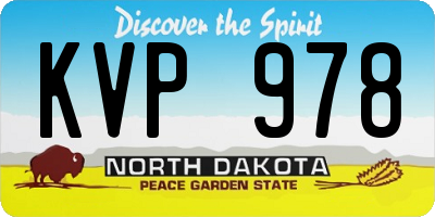 ND license plate KVP978