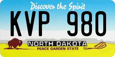 ND license plate KVP980