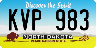 ND license plate KVP983