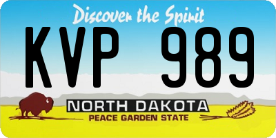 ND license plate KVP989