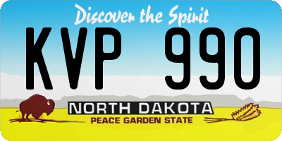 ND license plate KVP990